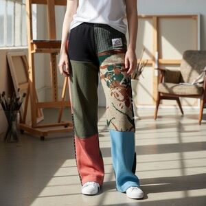RCYCLD Women’s knit patchwork pants Sz S